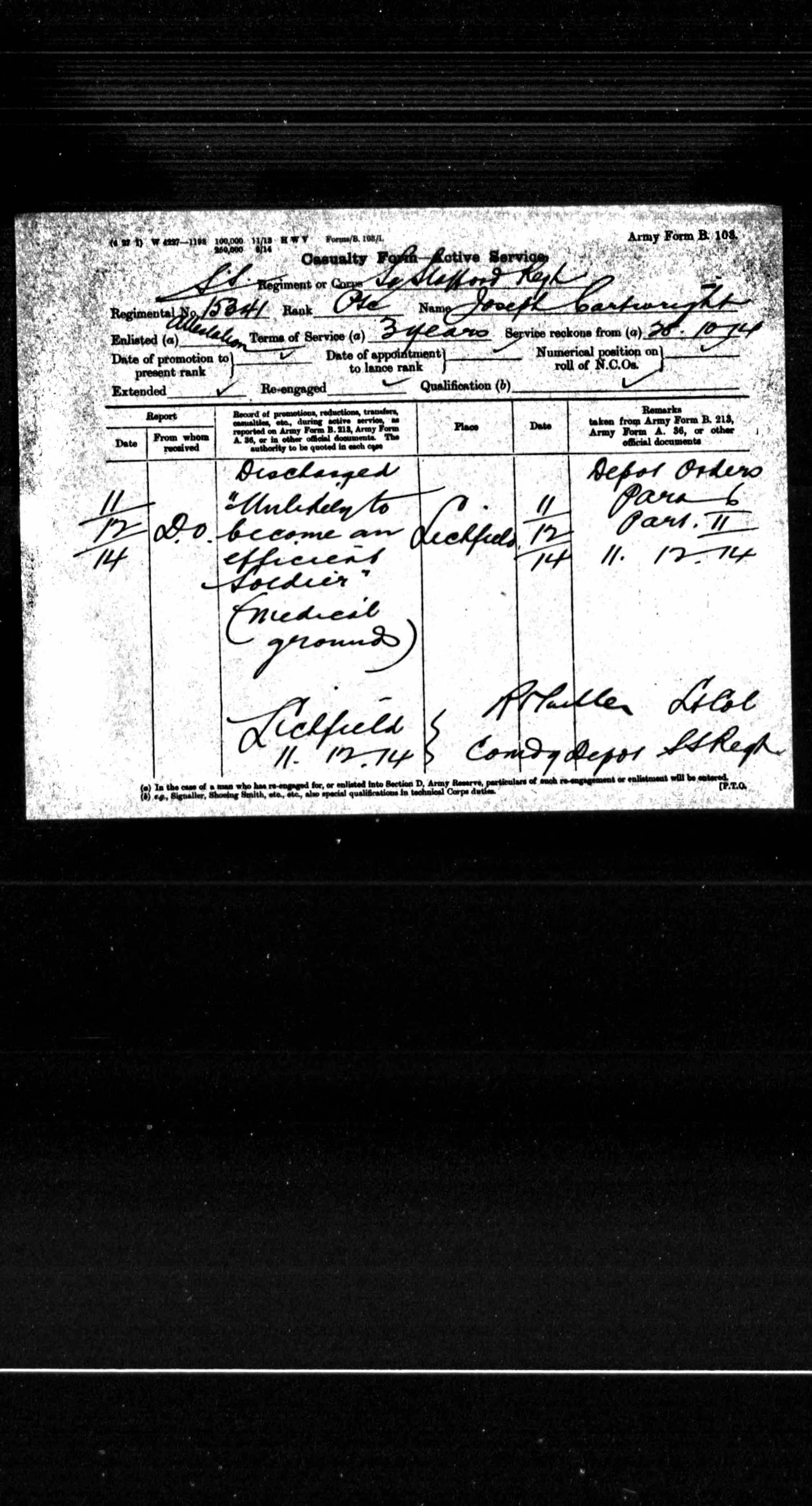 Military service/Joseph Cartwright WW1 Attestation6.jpg